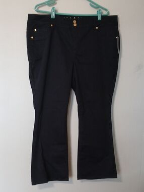 IMAN Black Pants with Gold Accents Size 20WP NWT